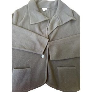 j jill cardigan xl Black Wool Angora Poly Long Sleeve Pockets Collar staple‎